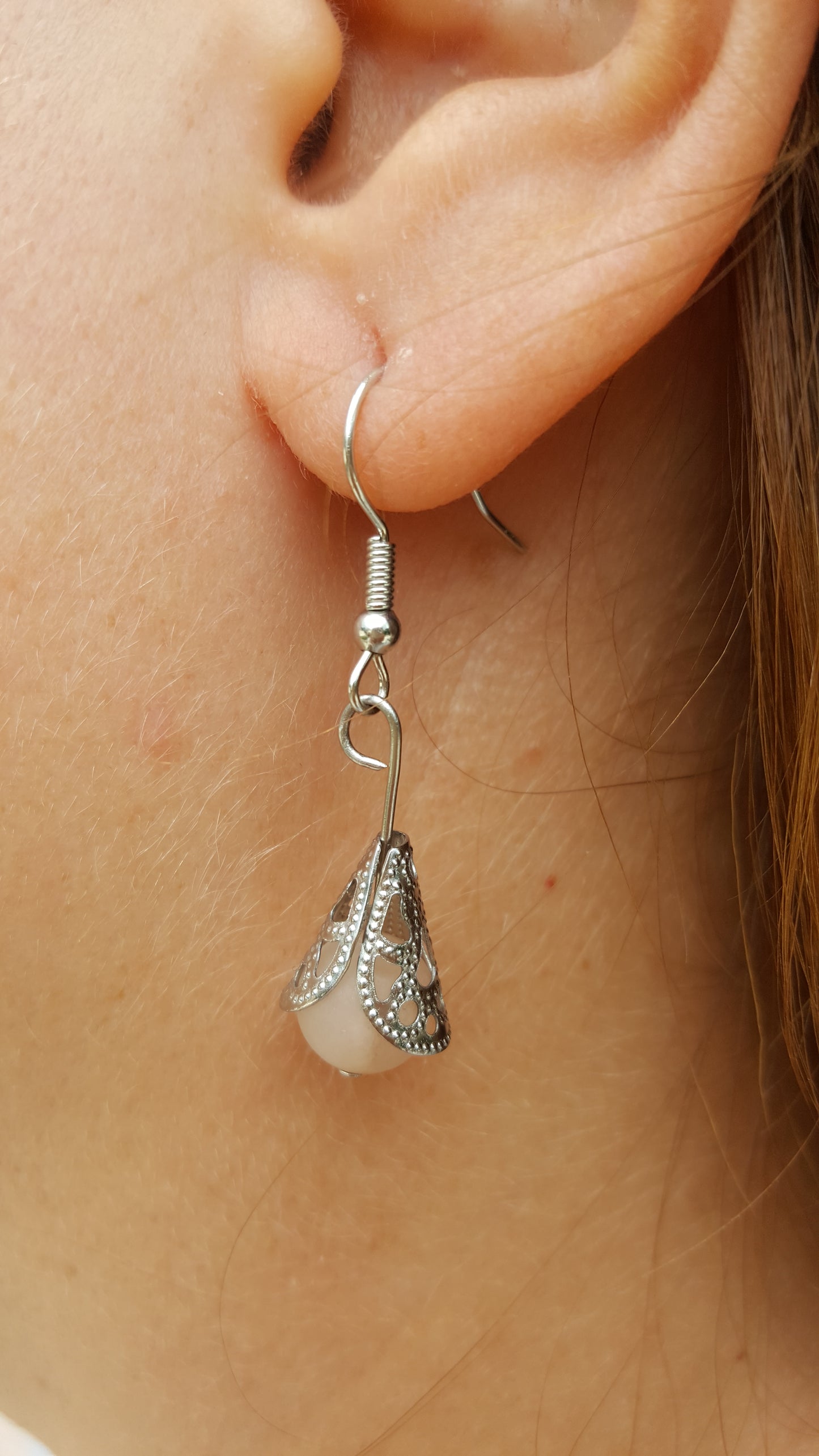 Boucles d'oreilles, aventurine orange mat, pierre de gemme, pouvoir des pierres