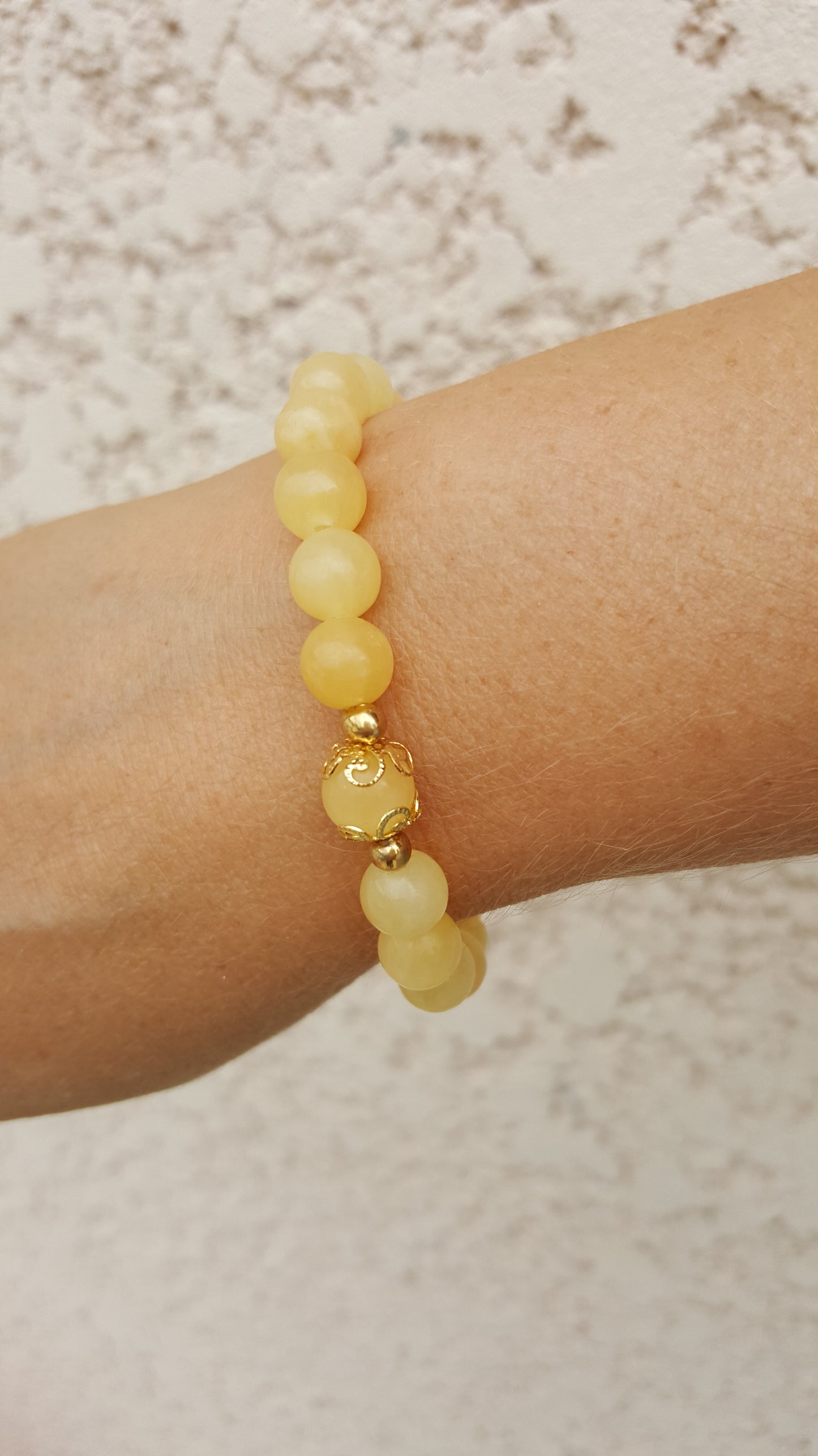 Bracelet jade jaune, bijoux, pierre de gemme, pouvoir des pierres