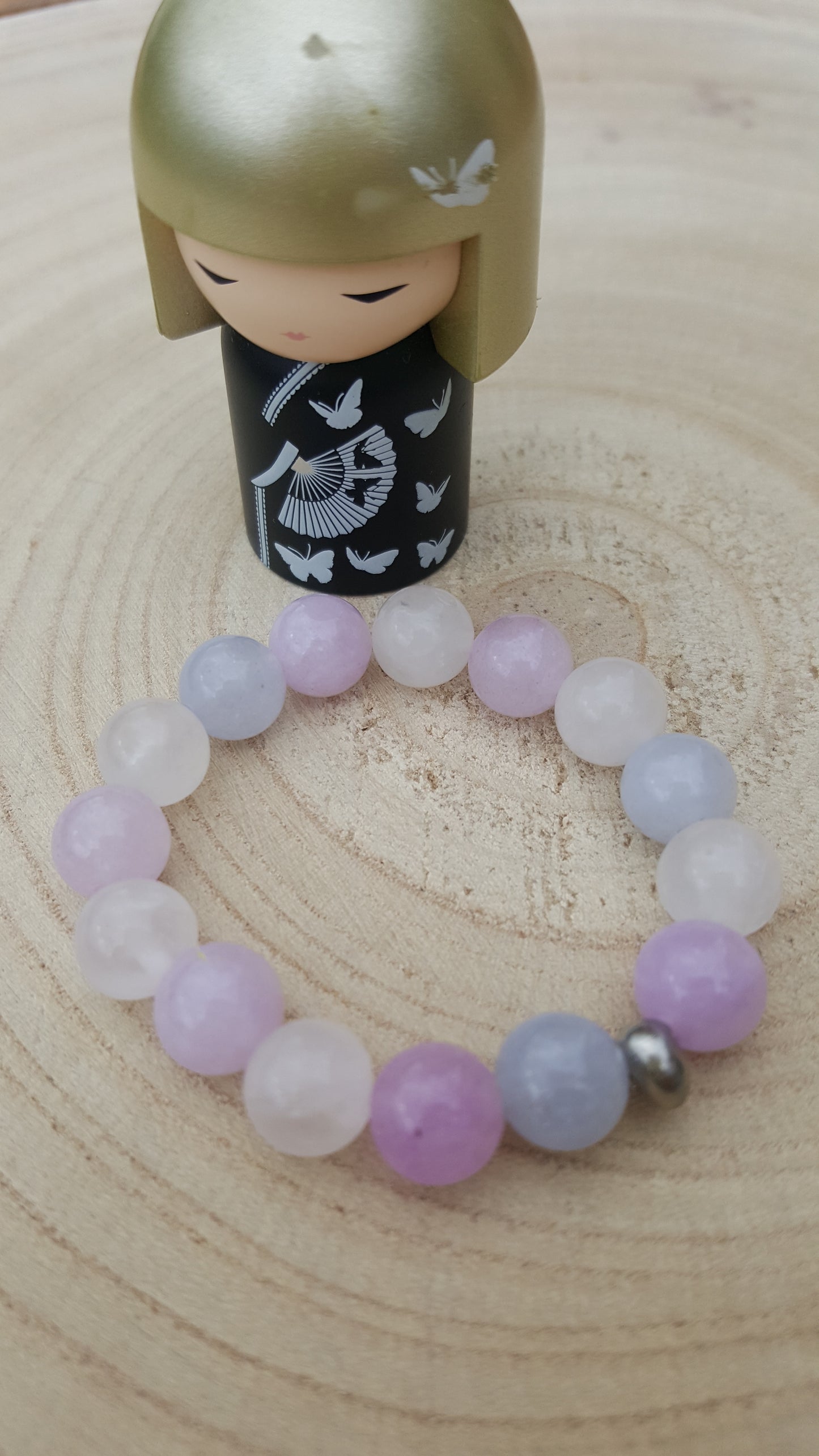 bracelet enfant, quartz rose, améthyste, aigue marine, pierre de gemme, pouvoirs des pierres