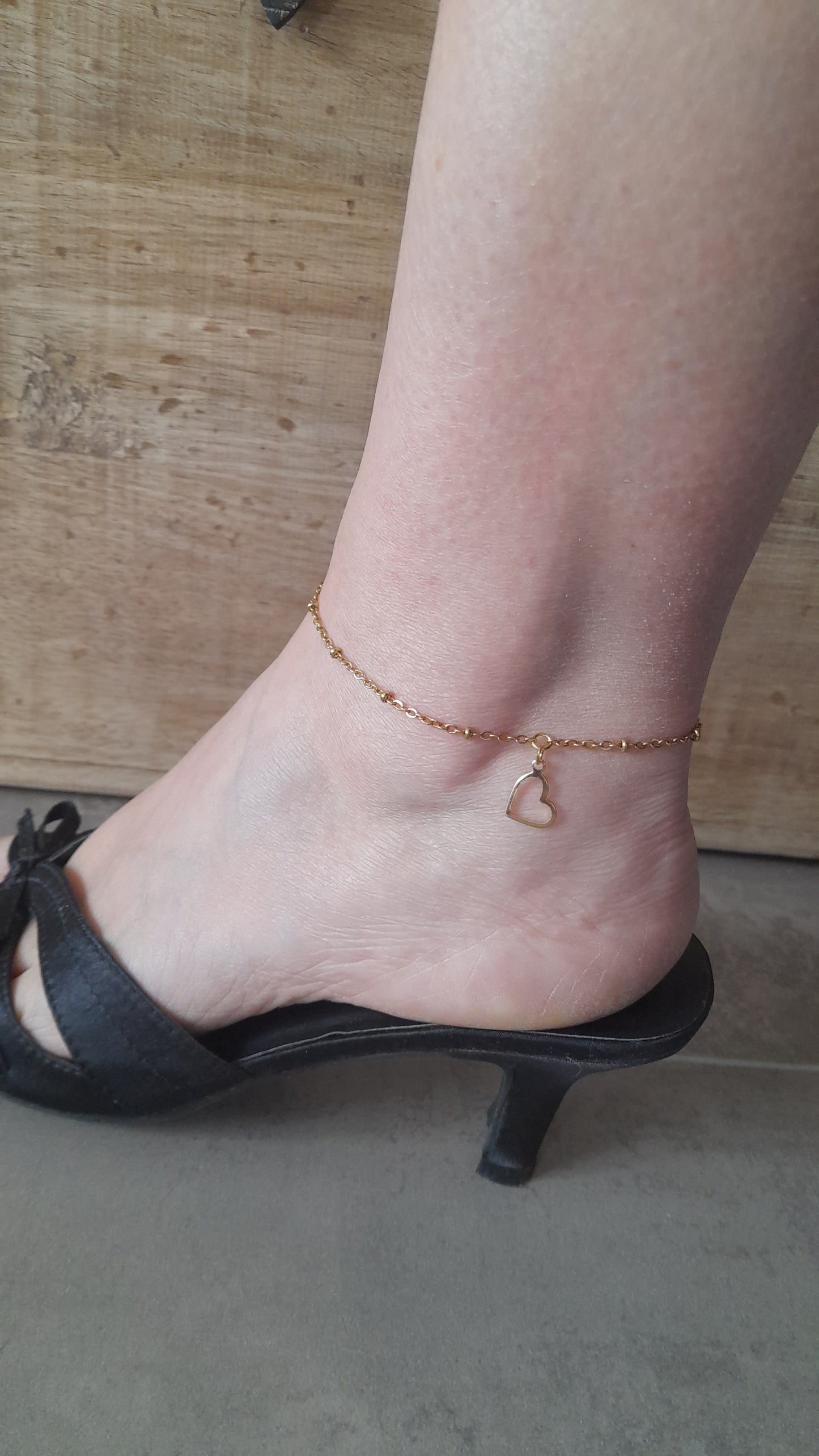 chaine de cheville coeur