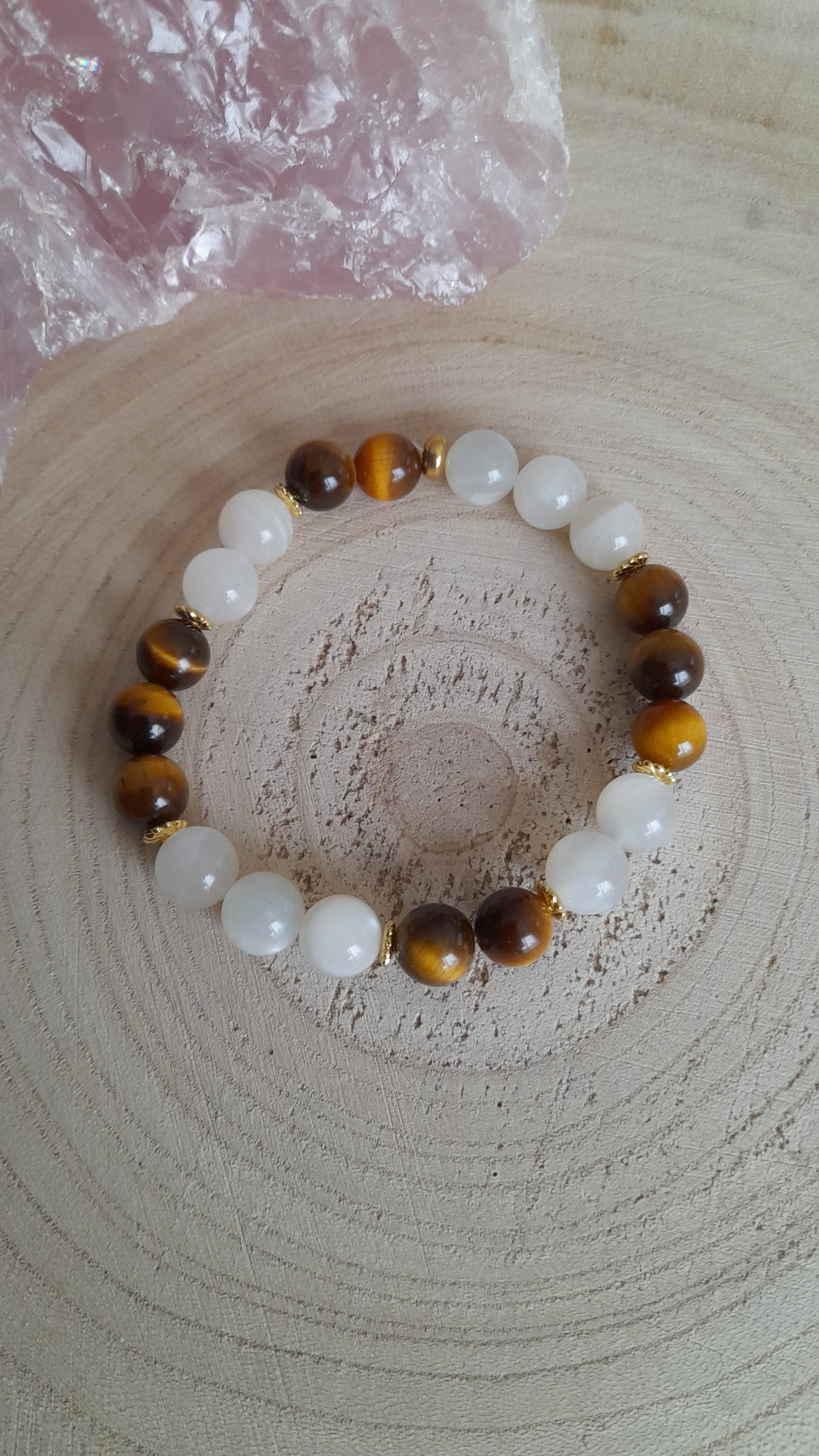 Bracelet oeil de tigre et pierre de lune, pouvoir des pierres