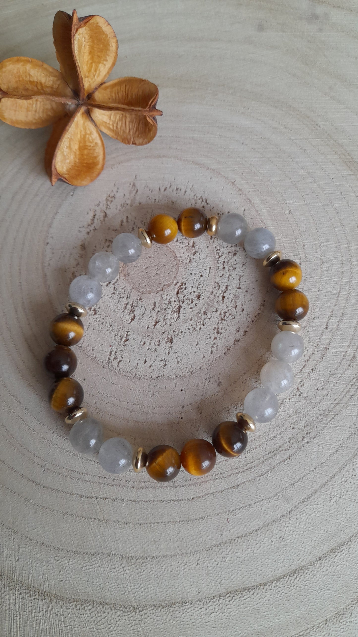 Bracelet oeil de tire et labradorite, pouvoir des pierres
