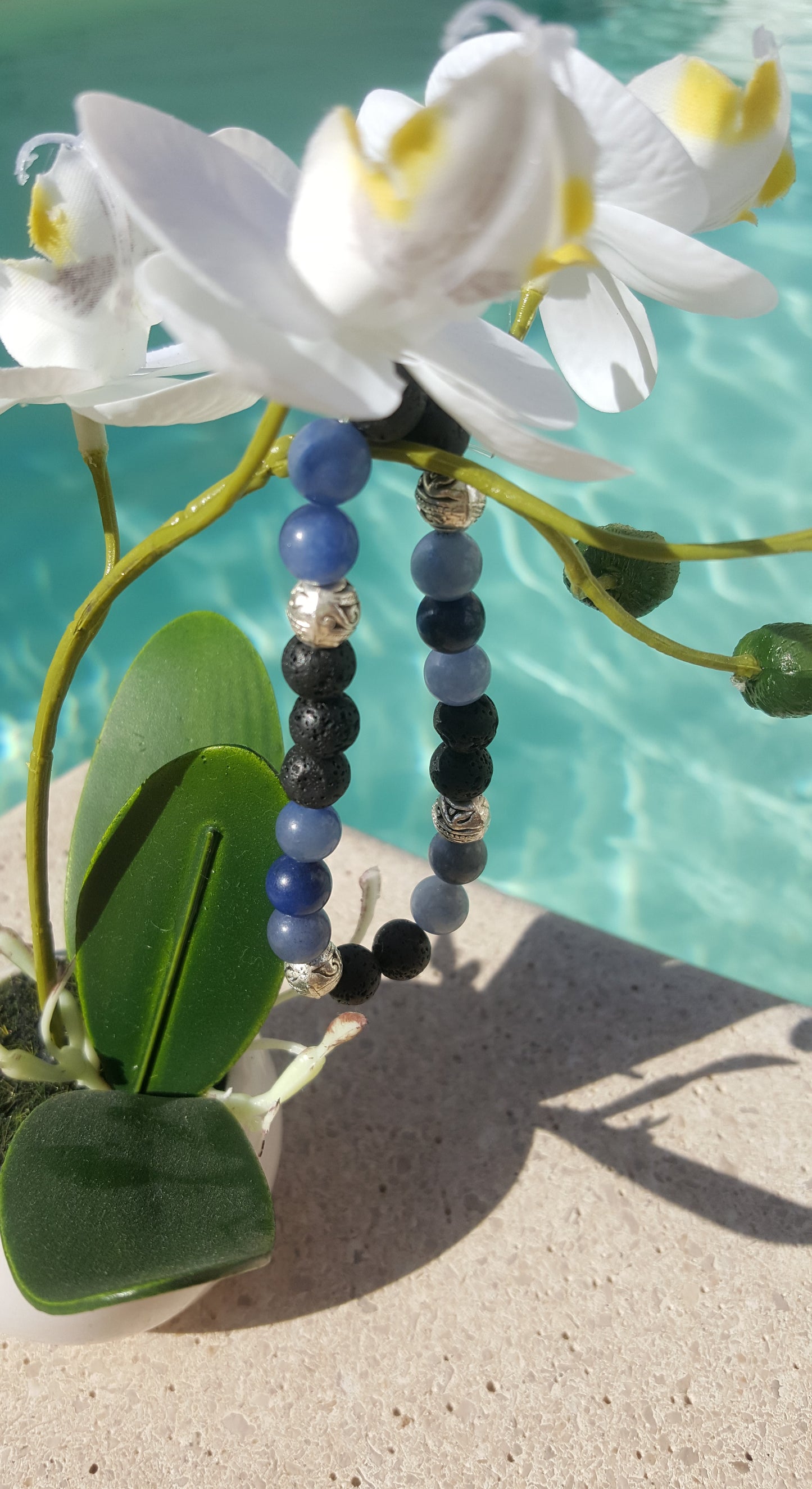 bracelet homme, pierre de lave, aventurine bleue, pierre de gemme, pouvoir des pierres