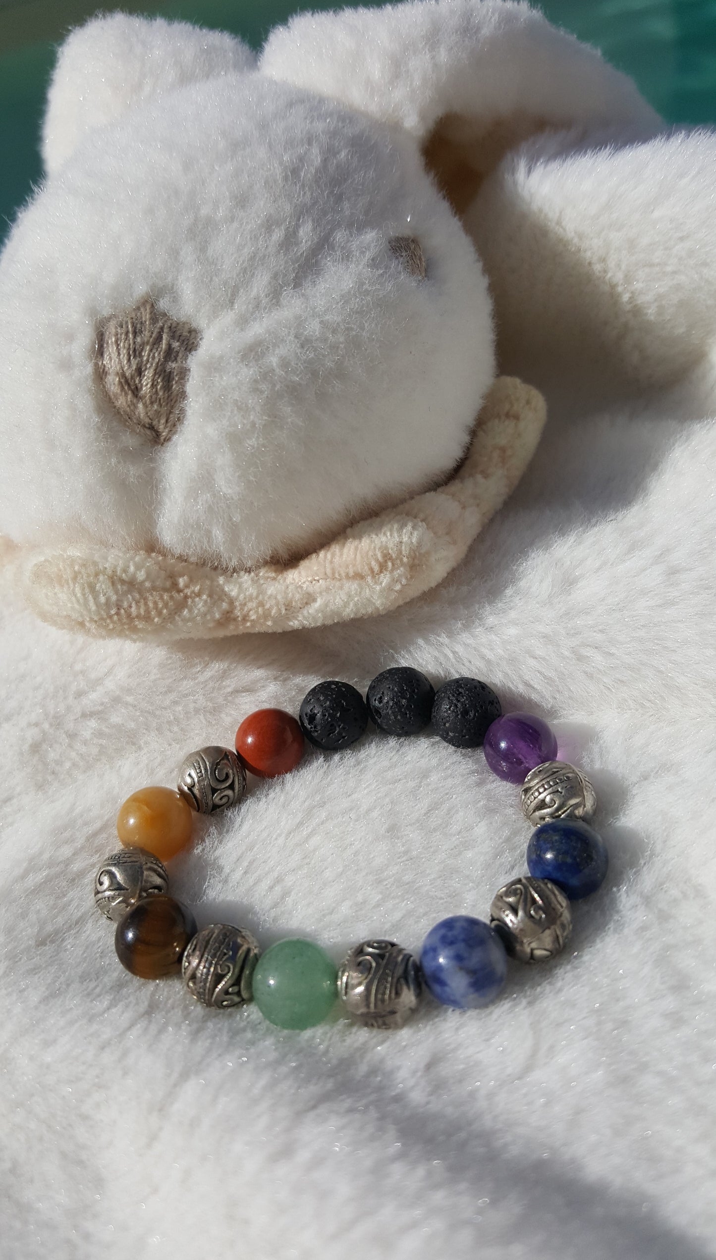 Bracelet enfant, 7 chakras, pierre de gemme, pouvoir des pierres