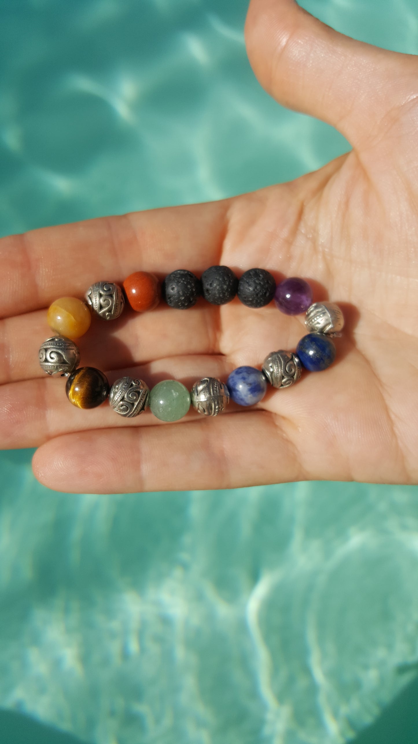 Bracelet enfant, 7 chakras, pierre de gemme, pouvoir des pierres