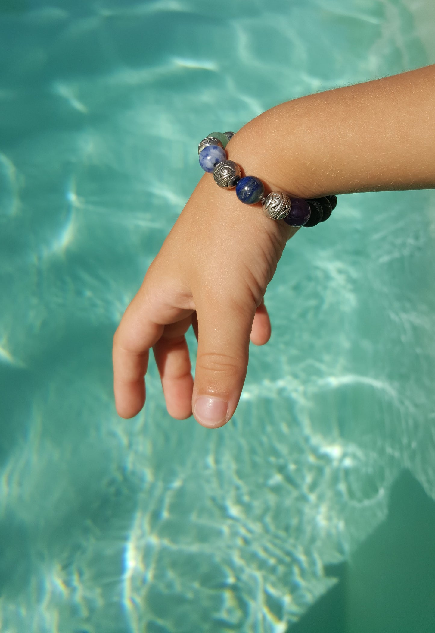 Bracelet enfant, 7 chakras, pierre de gemme, pouvoir des pierres