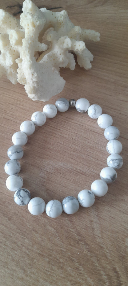 Bracelet homme howlite pierre naturelle