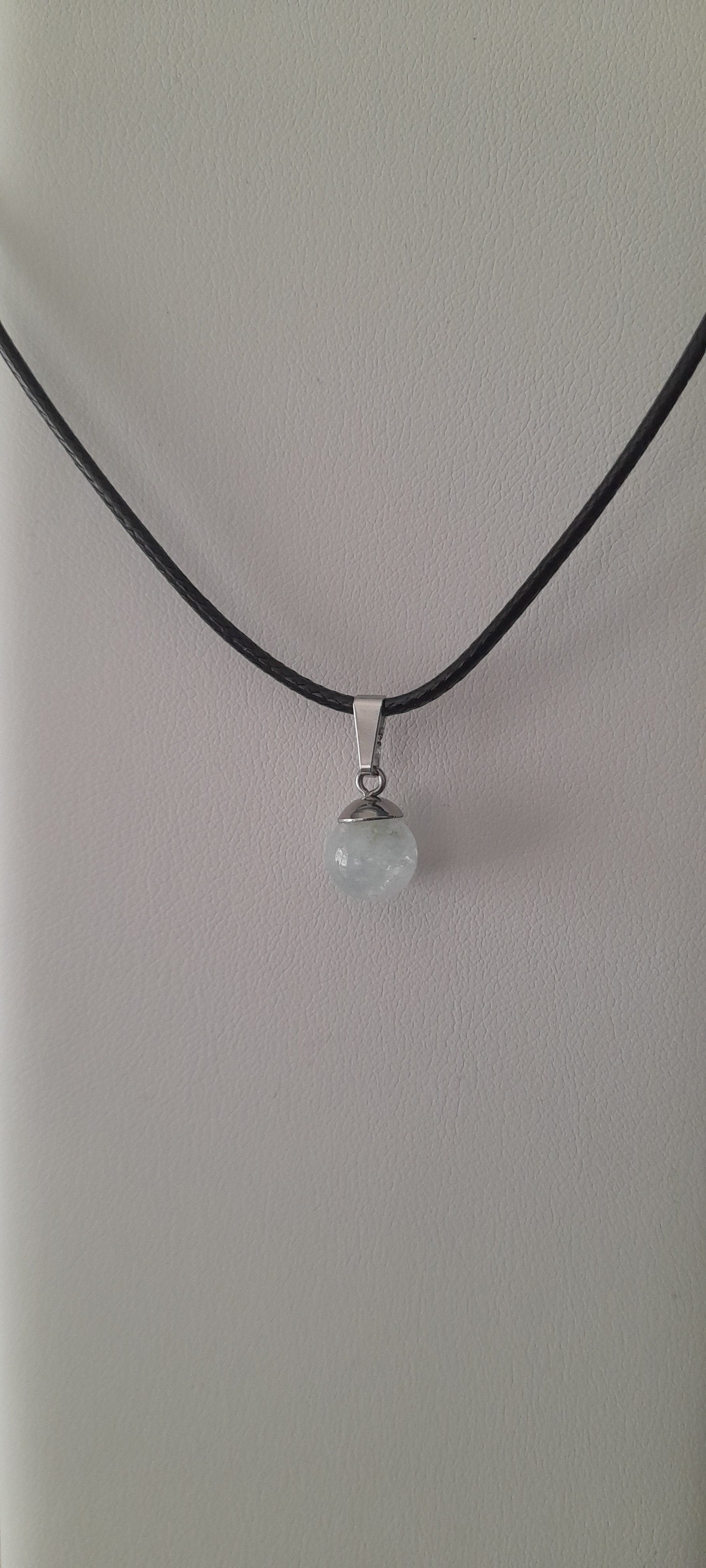 collier aigue marine pierre naturelle