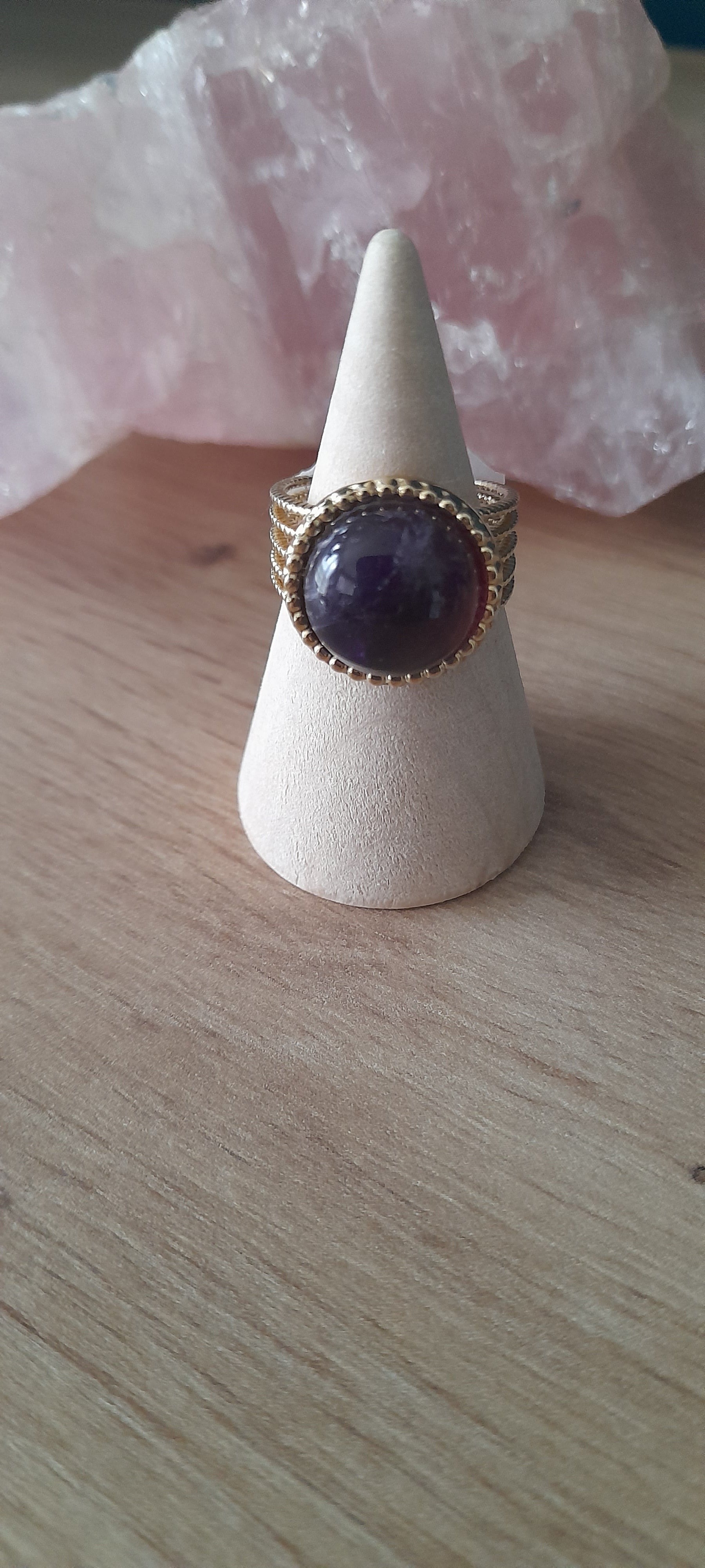 Bague améthyste, pierre naturelle antistress mon amour de perle