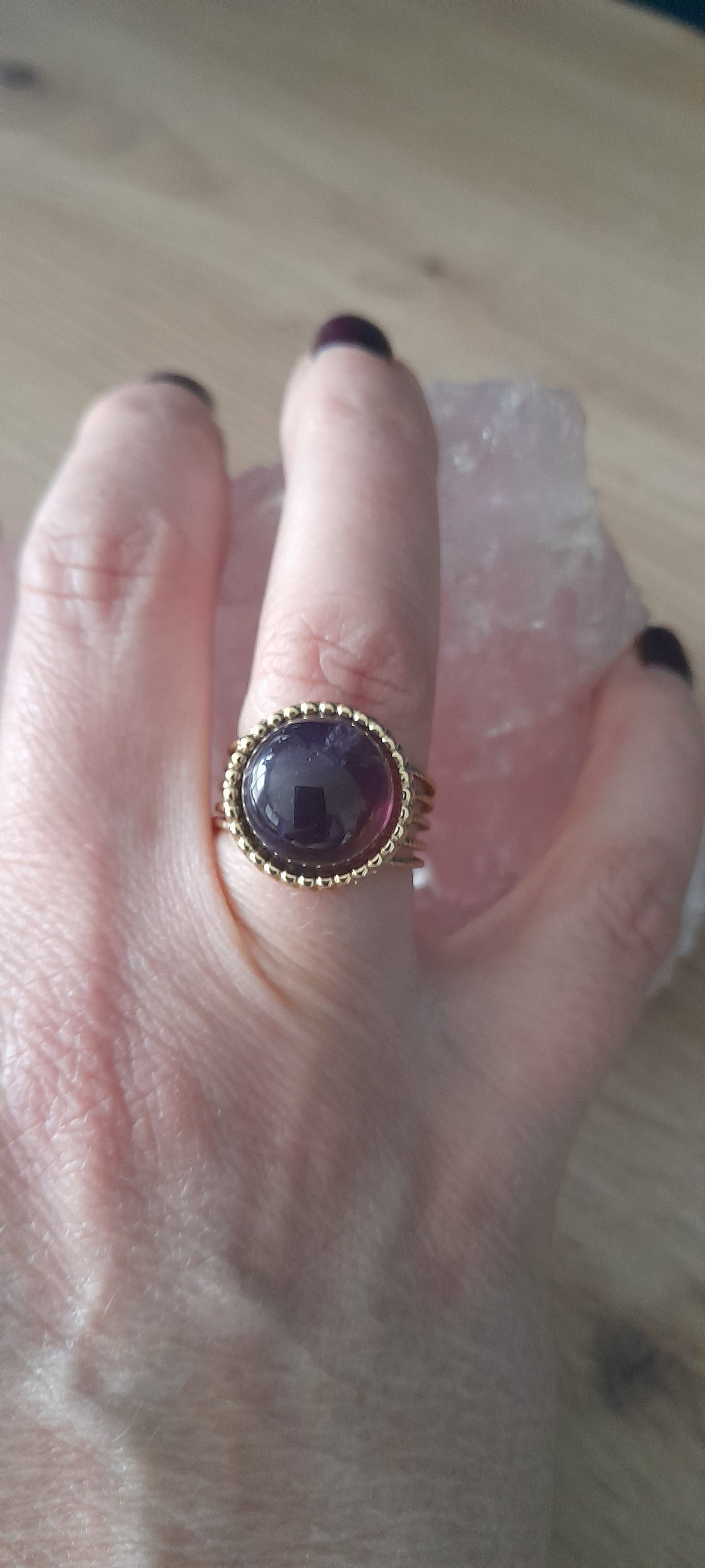 Bague améthyste, pierre naturelle antistress mon amour de perle