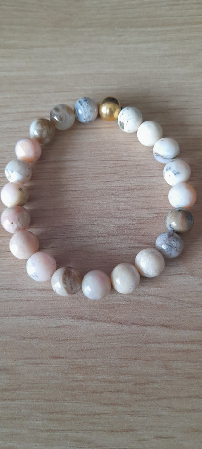 Bracelet femme opale rose naturelle - douceur & authenticité