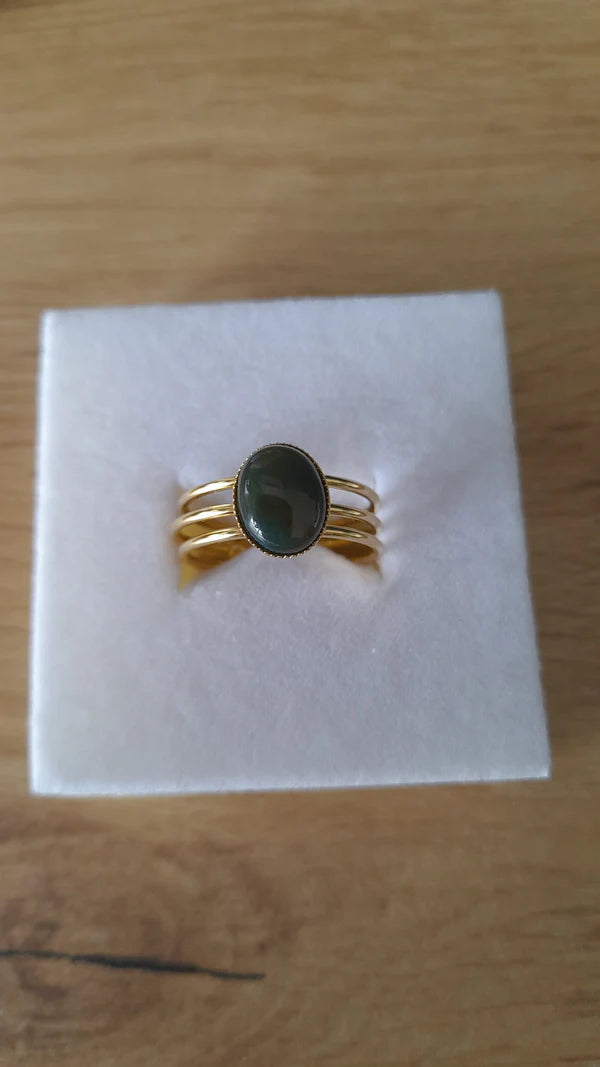 Bague ovale - pierres naturelles
