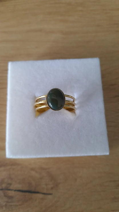 Bague ovale - pierres naturelles