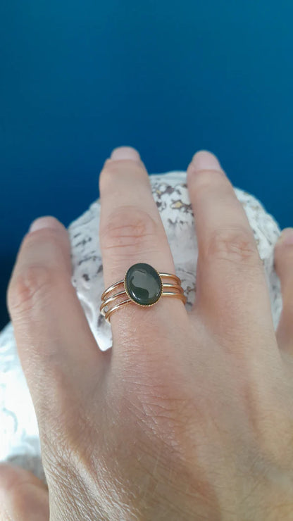 Bague ovale - pierres naturelles
