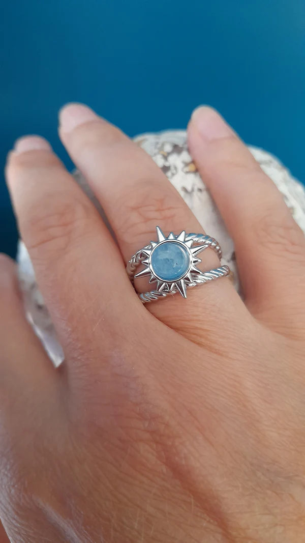 Bague soleil - pierres naturelles