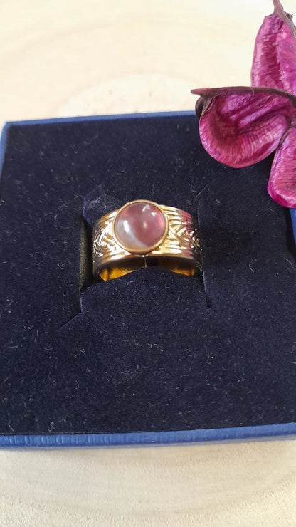 Bague manchette - pierres naturelles