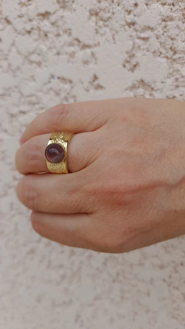 Bague manchette - pierres naturelles