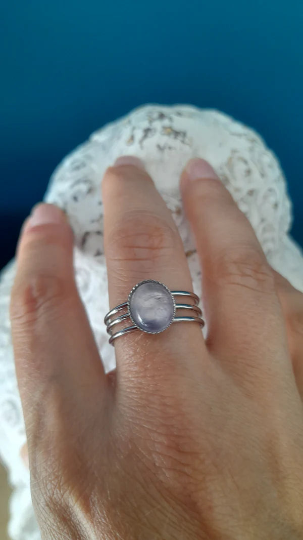 Bague ovale - pierres naturelles
