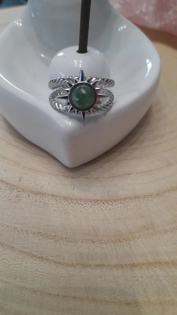 Bague soleil - pierres naturelles