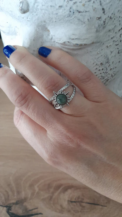 Bague soleil - pierres naturelles