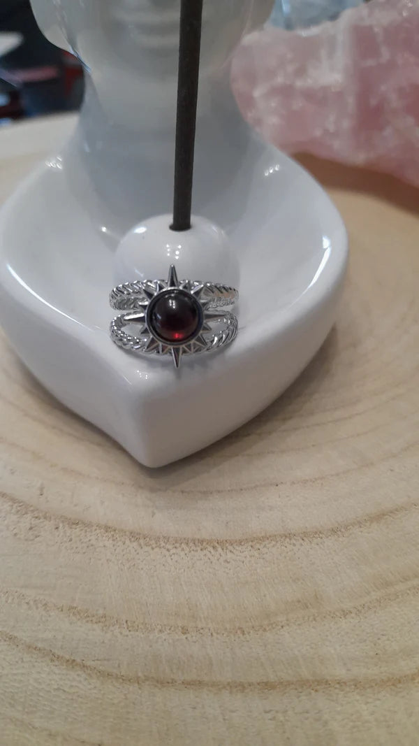 Bague soleil - pierres naturelles