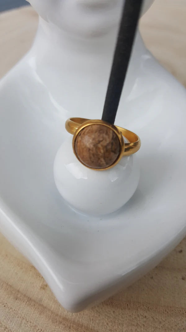 Bague ronde - pierres naturelles