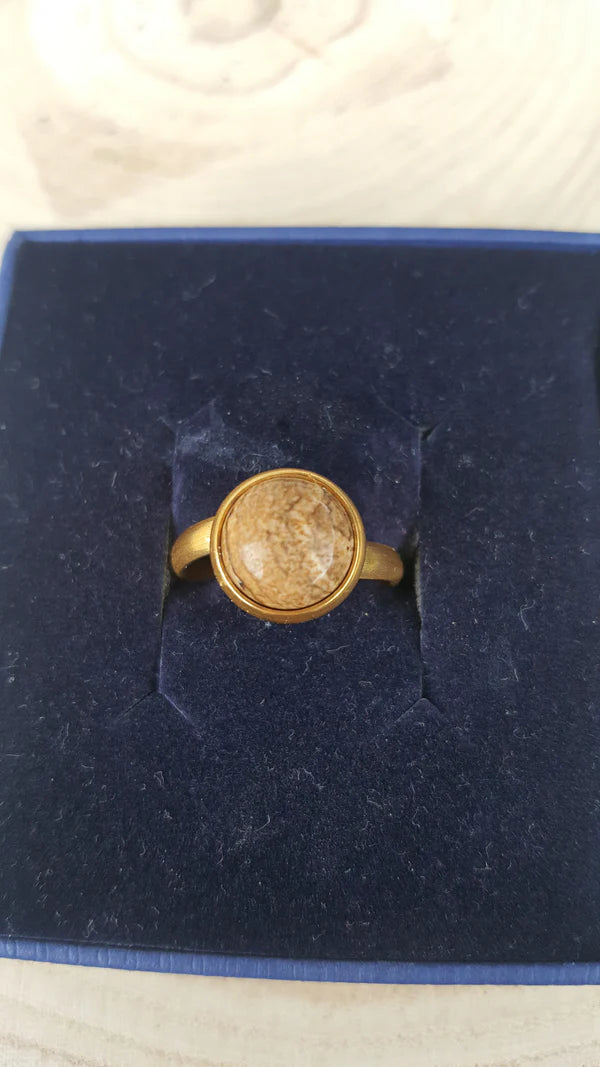 Bague ronde - pierres naturelles