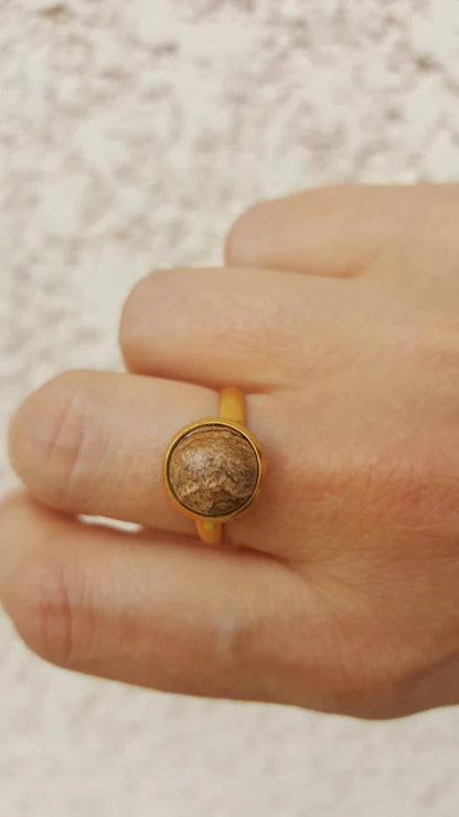 Bague ronde - pierres naturelles