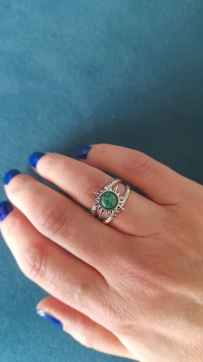 Bague soleil - pierres naturelles
