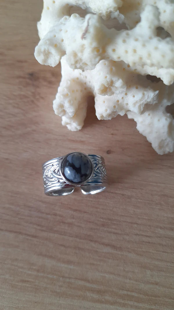 Bague manchette - pierres naturelles
