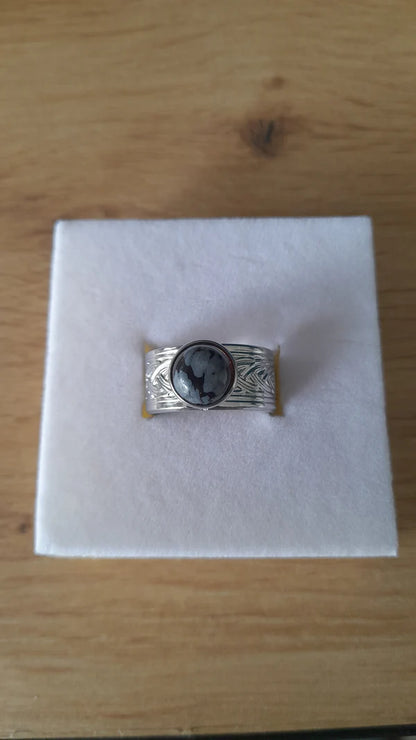 Bague manchette - pierres naturelles