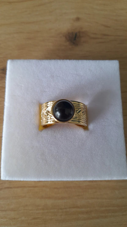Bague manchette - pierres naturelles