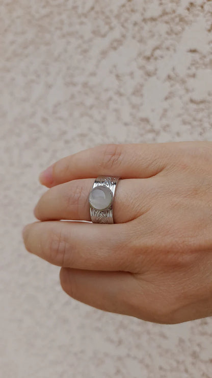 Bague manchette - pierres naturelles