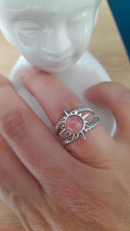 Bague soleil - pierres naturelles