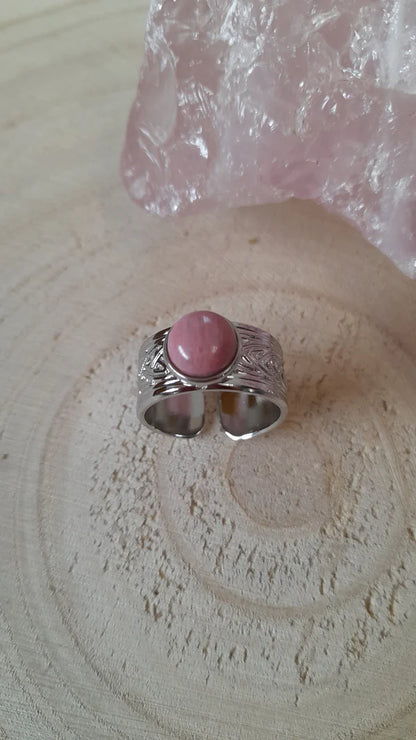 Bague manchette - pierres naturelles