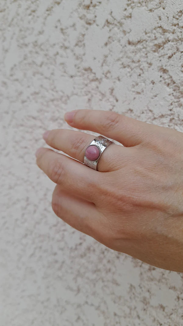 Bague manchette - pierres naturelles