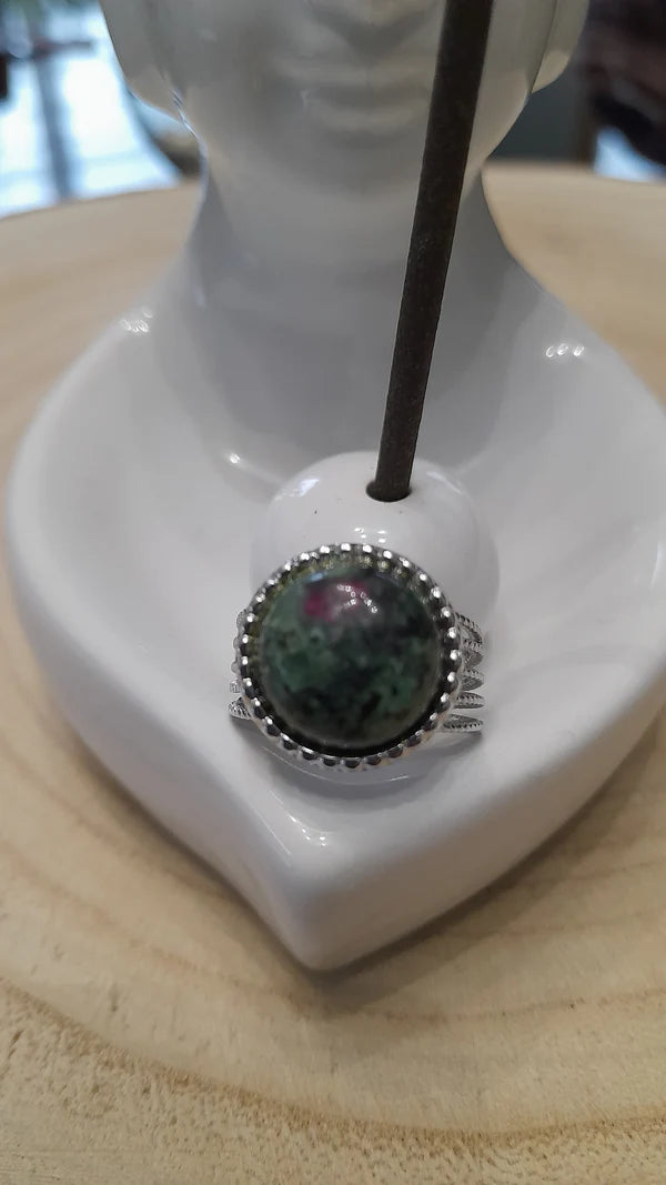 Bague ronde- pierres naturelles
