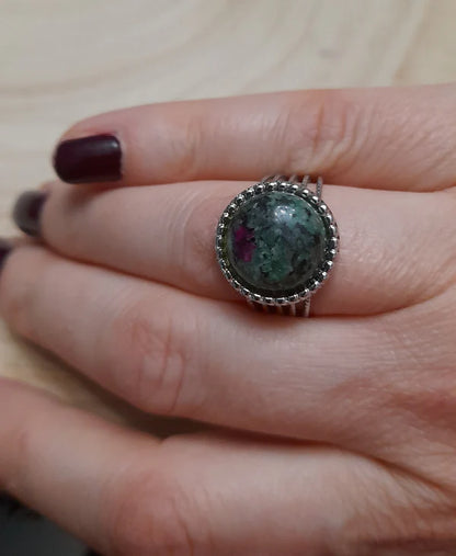 Bague ronde- pierres naturelles
