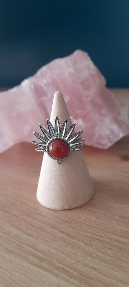 Bague demi soleil - pierres naturelles