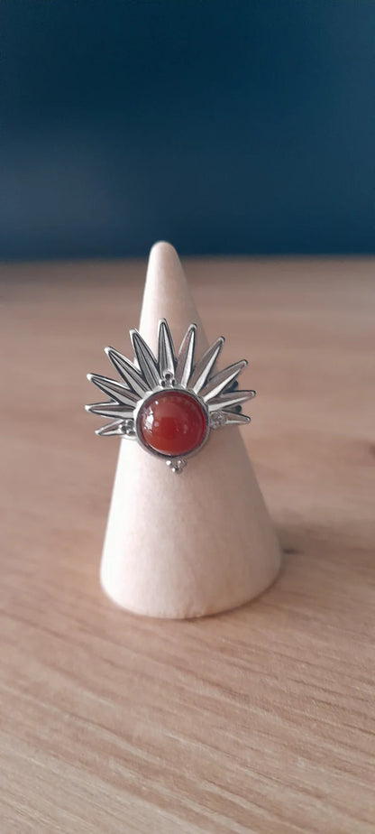 Bague demi soleil - pierres naturelles