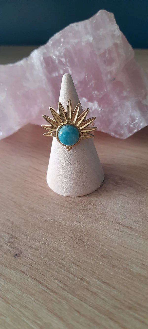 Bague demi soleil - pierres naturelles