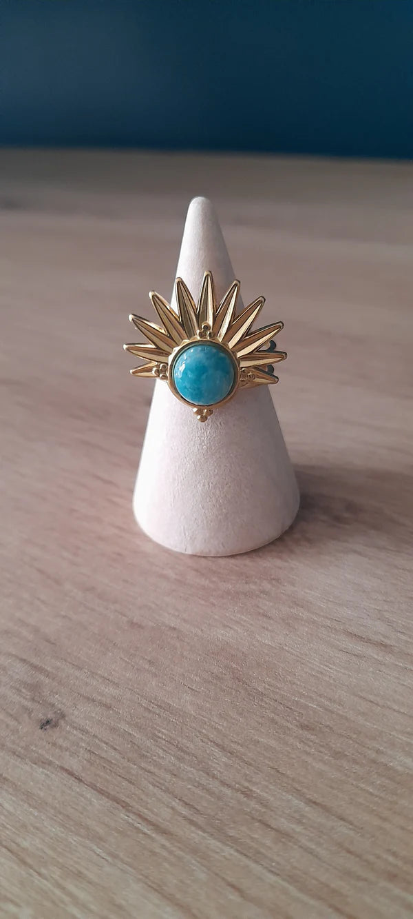 Bague demi soleil - pierres naturelles