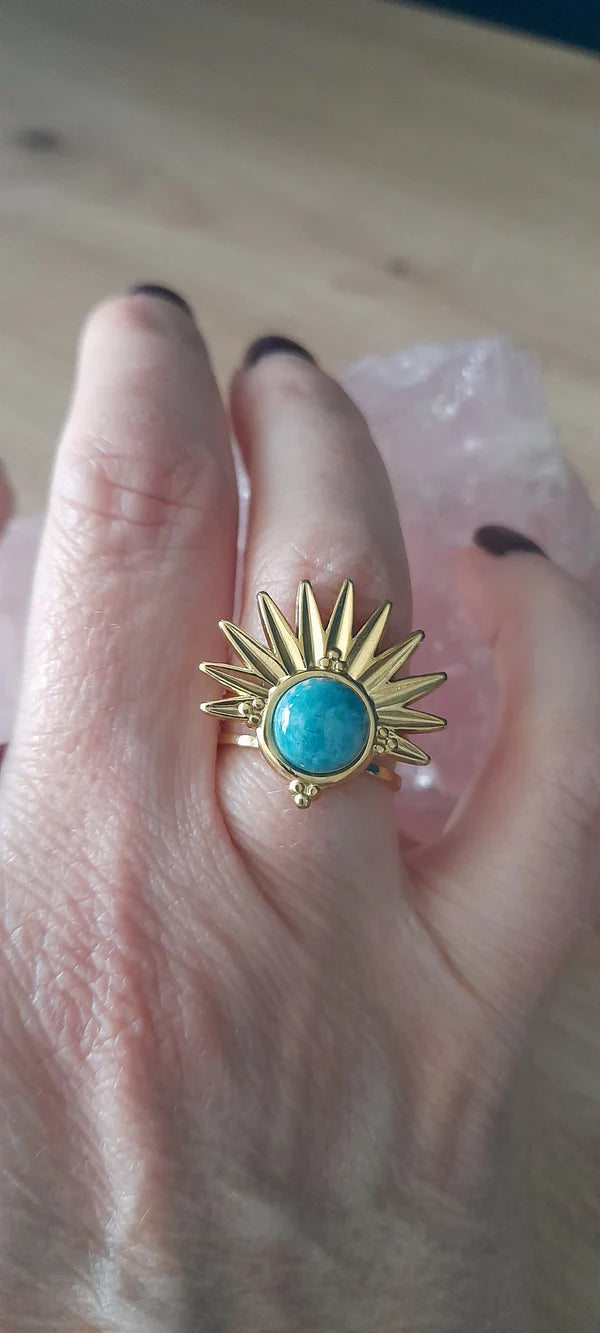 Bague demi soleil - pierres naturelles