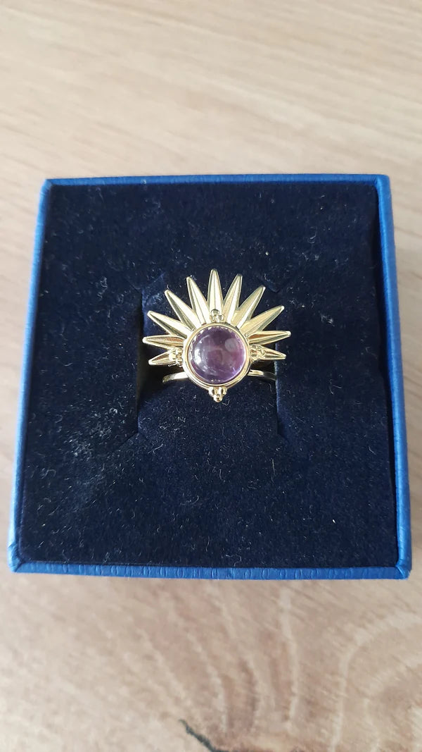 Bague demi soleil - pierres naturelles