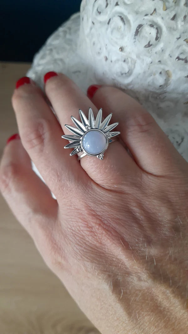 Bague demi soleil - pierres naturelles