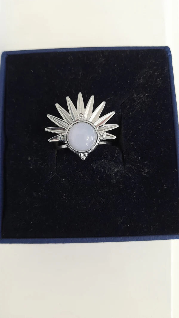 Bague demi soleil - pierres naturelles