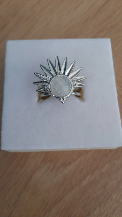 Bague demi soleil - pierres naturelles