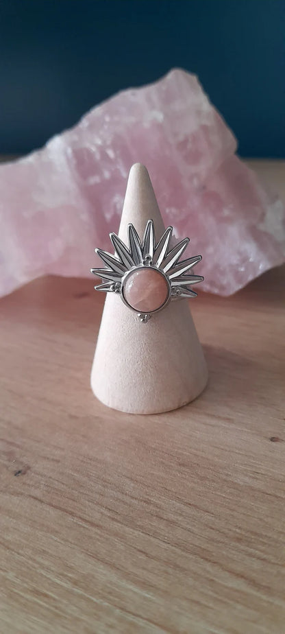 Bague demi soleil - pierres naturelles
