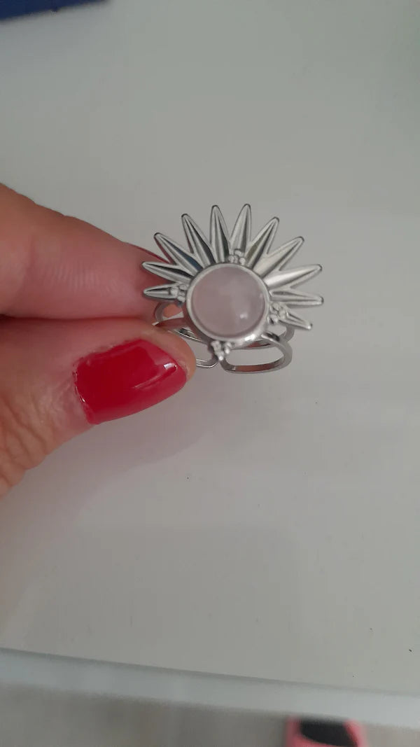Bague demi soleil - pierres naturelles