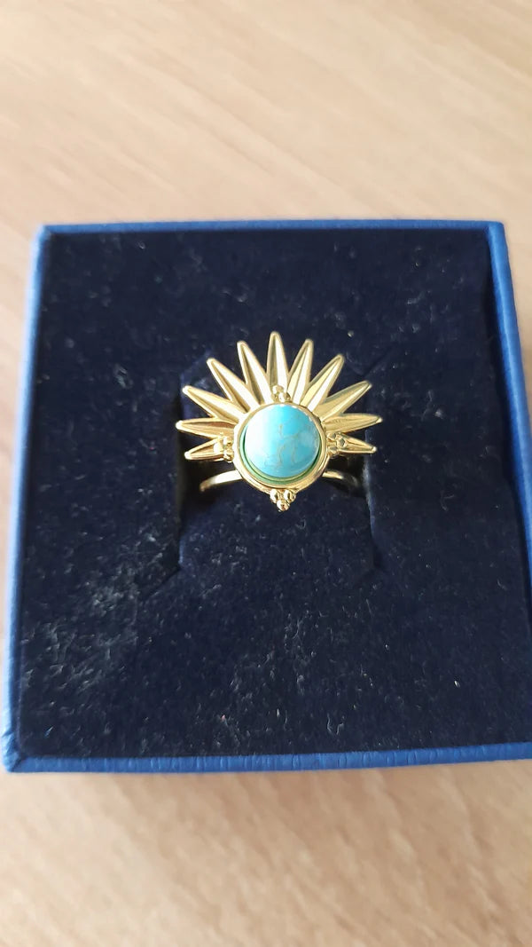Bague demi soleil - pierres naturelles